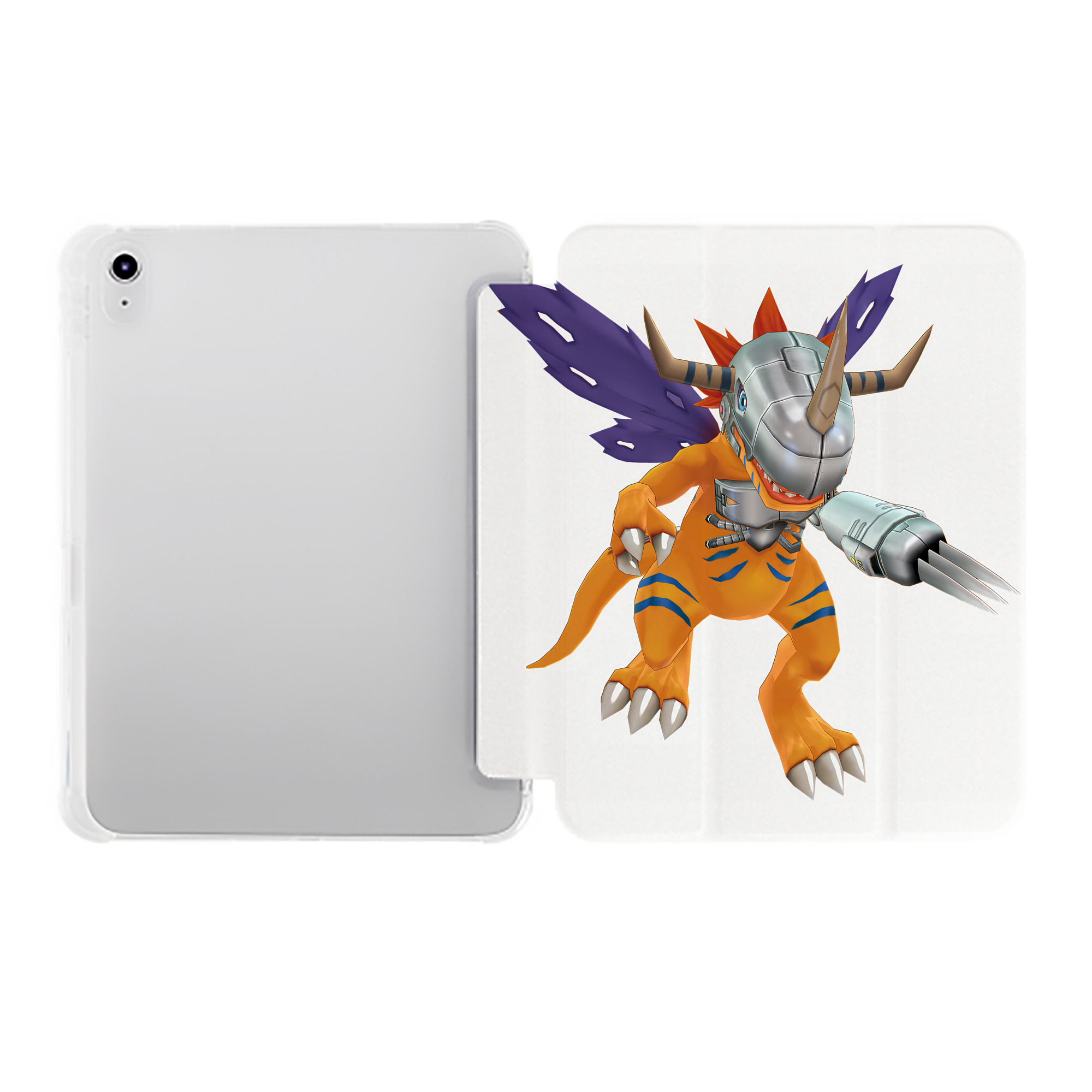 （画像用） Digimon デジタルモンスター/デジモン IPad ケース ペン収納付き 三つ折りスタンド PUレザー×シリコン 対応機種9.5/10.5/10.9インチ
